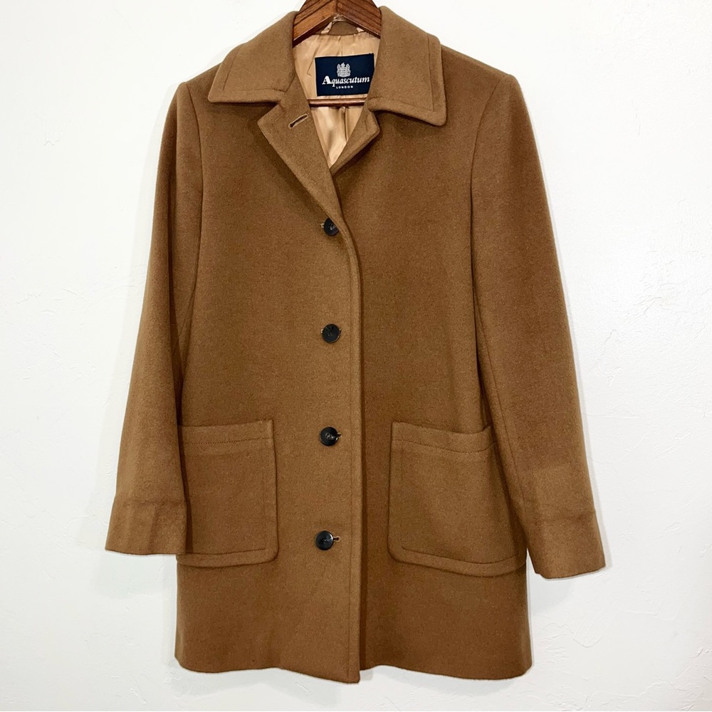 Vintage Aquascutum London Wool Cashmere Angora Coat - Picture 3 of 11